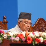 President Ram Chandra Paudel addressing Parliament on Nepal’s new policy program.