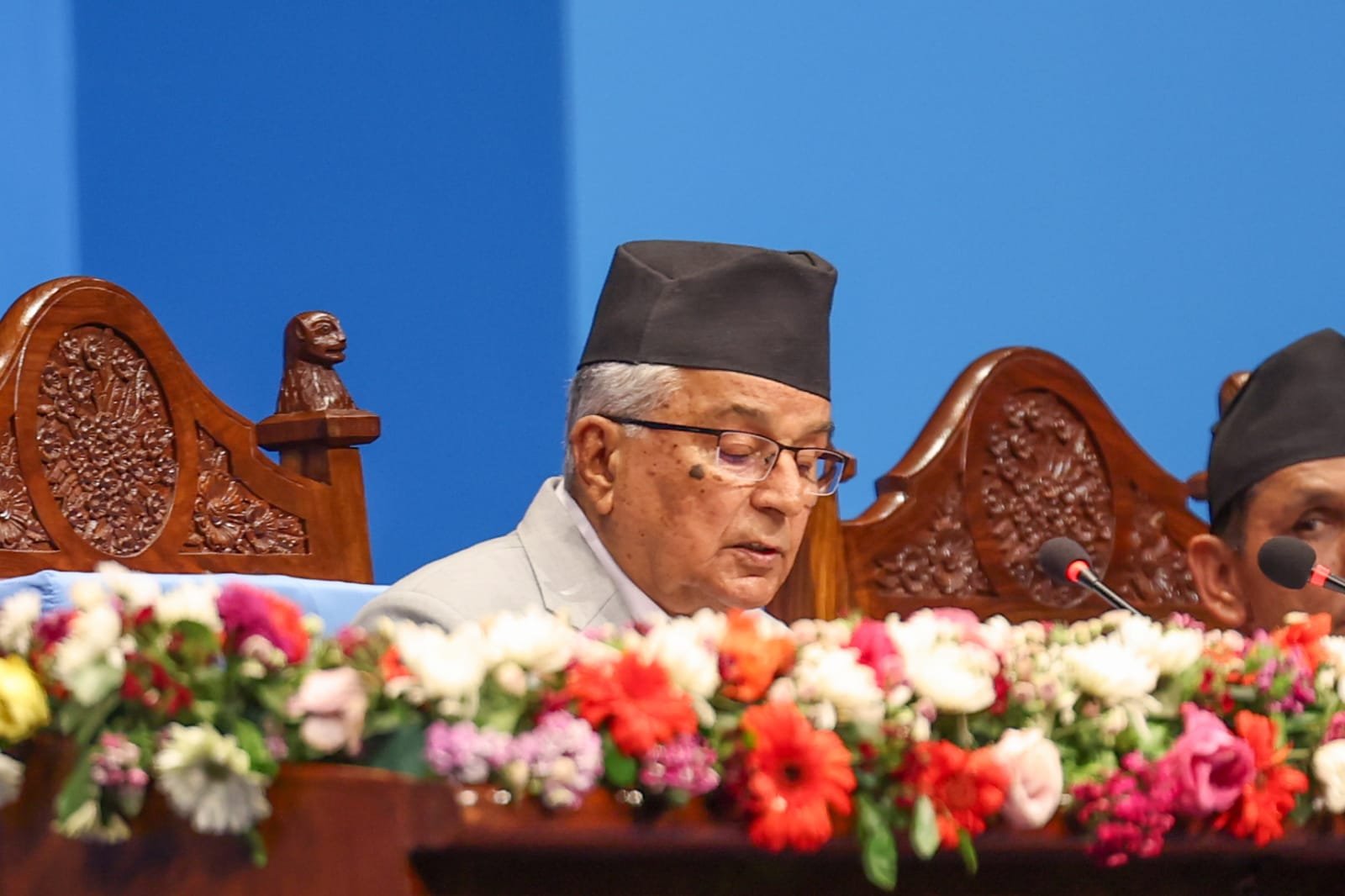 President Ram Chandra Paudel addressing Parliament on Nepal’s new policy program.